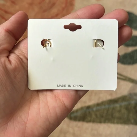 KOA Hypo Allergenic Gold Beetle Shell Hoop Huggie Earrings - Picture 3 of 3